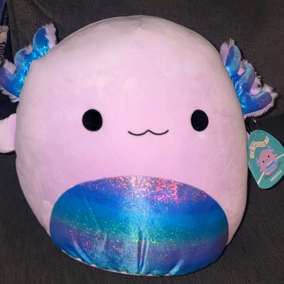 MONICA THE PURPLE AXOLOTL 14" SQUISHMALLOW PURPLE W RAINBOW BELLY MINT CONDITION - Picture 1 of 8
